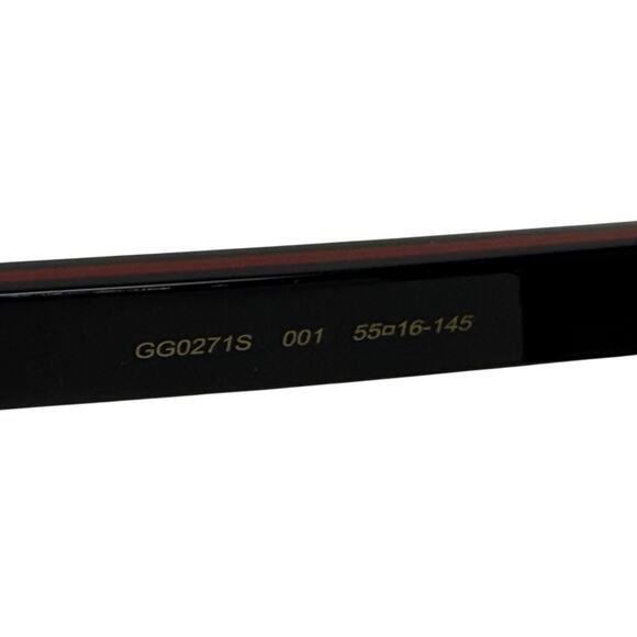 Gucci Round Oval Unisex GG0271S 55mm Sunglasses Women's Black‎ With Case NEW - Picture 10 of 14